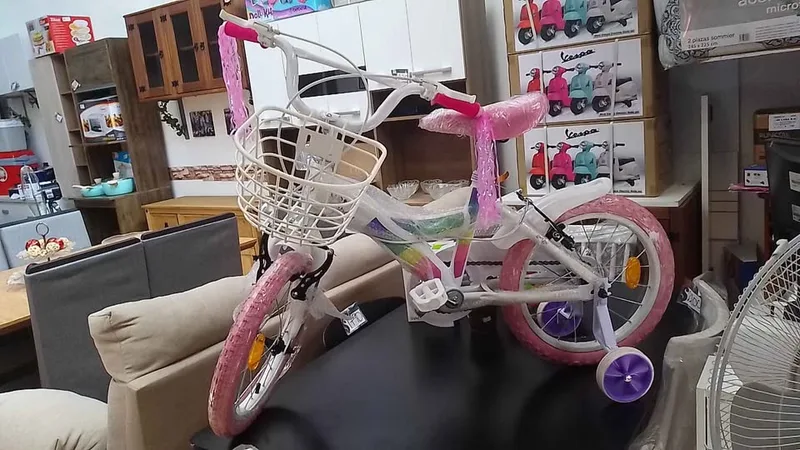 Bici rodado 16 niños rosada con rueditas — 2