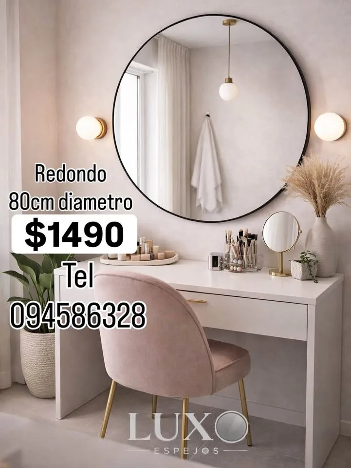 Espejo redondo dorado 80cm estilo sol