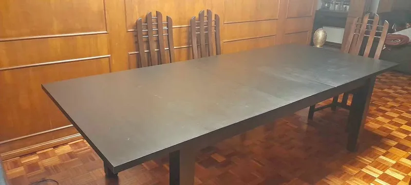 Mesa comedor roble macizo extensible 6-10 personas — 1